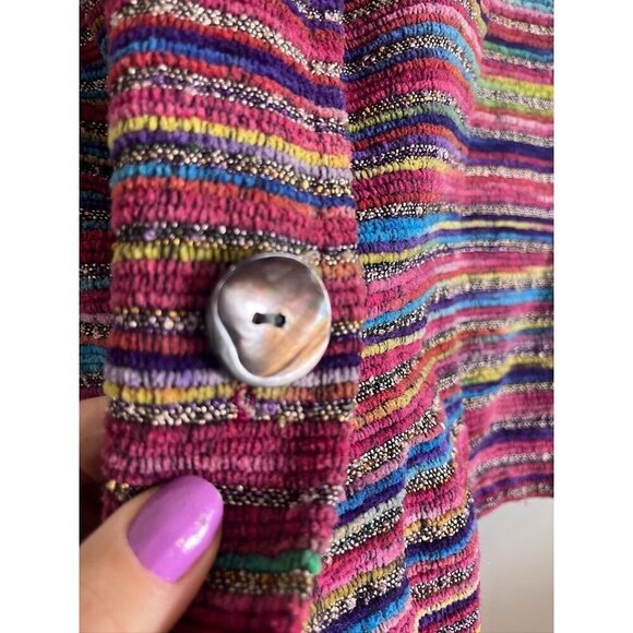 Tantrum Western Jacket L Pink Striped Retro Cowgirl Preppy Boho 80s Retro Cozy - Picture 5 of 11